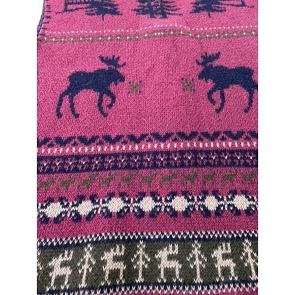 "Woolrich" Vintage Claret Rustic Moose Sweater Vest Moose Woodland Forest Preppy - Picture 7 of 9